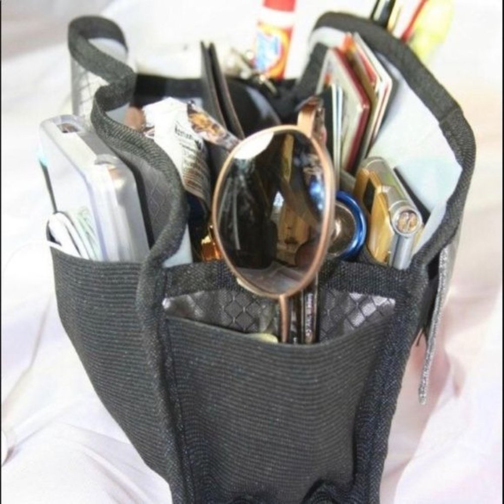 Purse/Backpack/Bag Organizer Gray Black Mutiple Pocket Multi-Function (BAG ONLY) - Picture 7 of 8